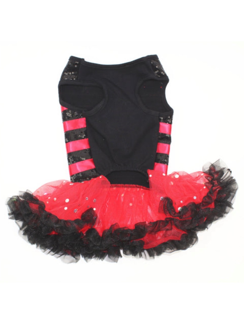 Pawpatu~Sequin Red & Black Ladybug Pet Dress with Tulle Skirt~ XS (4-7 lbs) - Picture 3 of 5